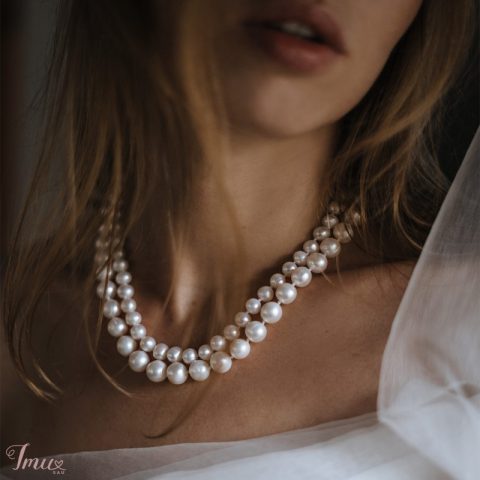 imusau.lt | listing Prabangus dvigubas natūralių perlų vėrinys, 7 ir 9mm